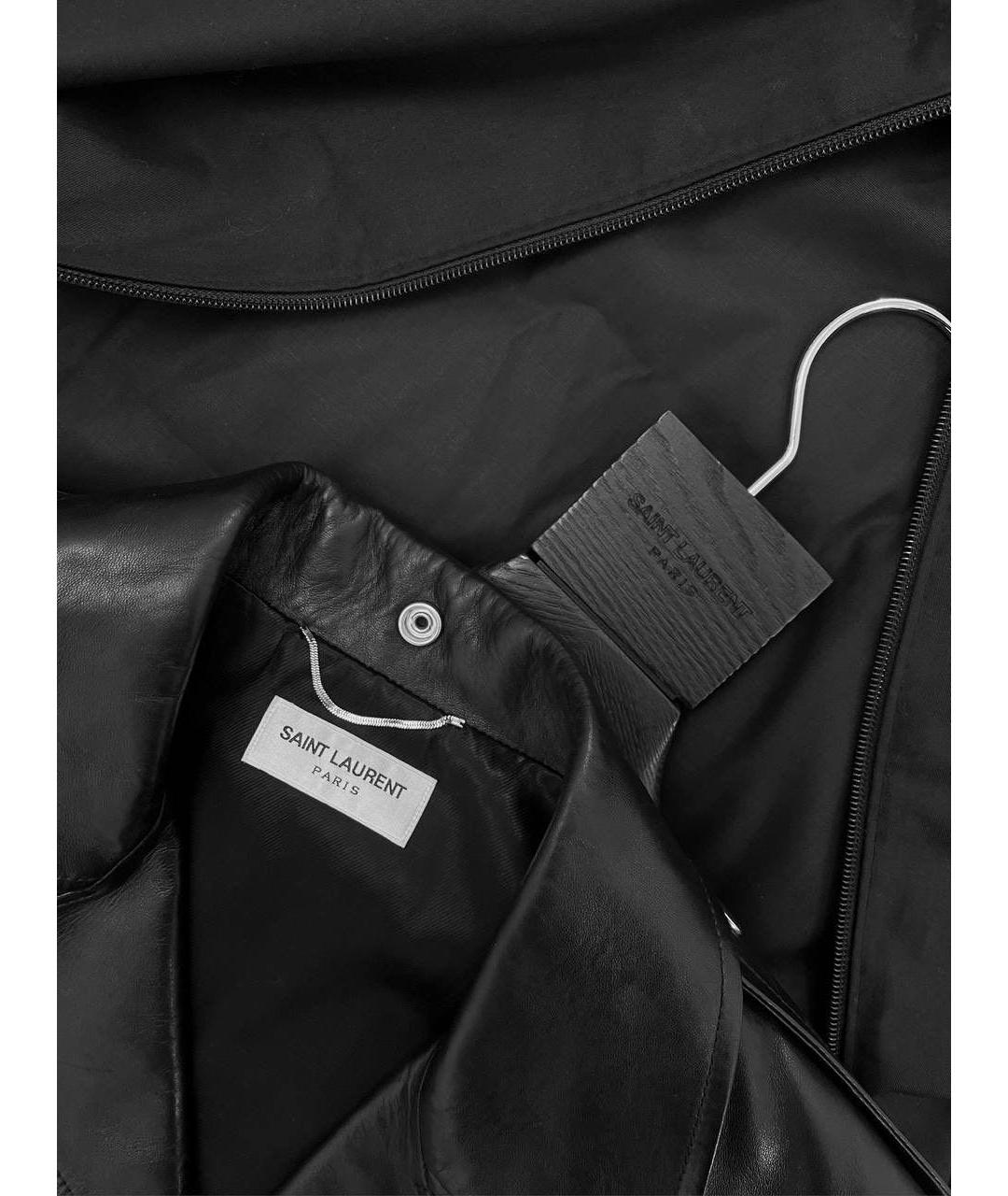 SAINT LAURENT Черная кожаная куртка, фото 3