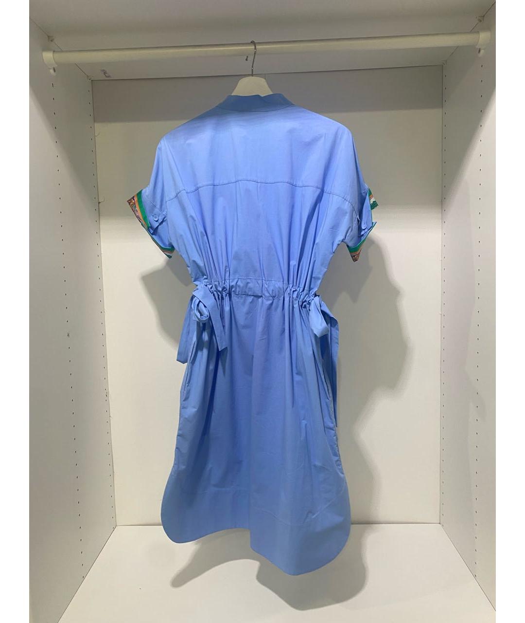 EMILIO PUCCI Голубое хлопковое повседневное платье, фото 2