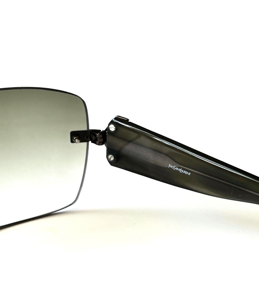 YVES SAINT LAURENT VINTAGE Серые пластиковые солнцезащитные очки, фото 5
