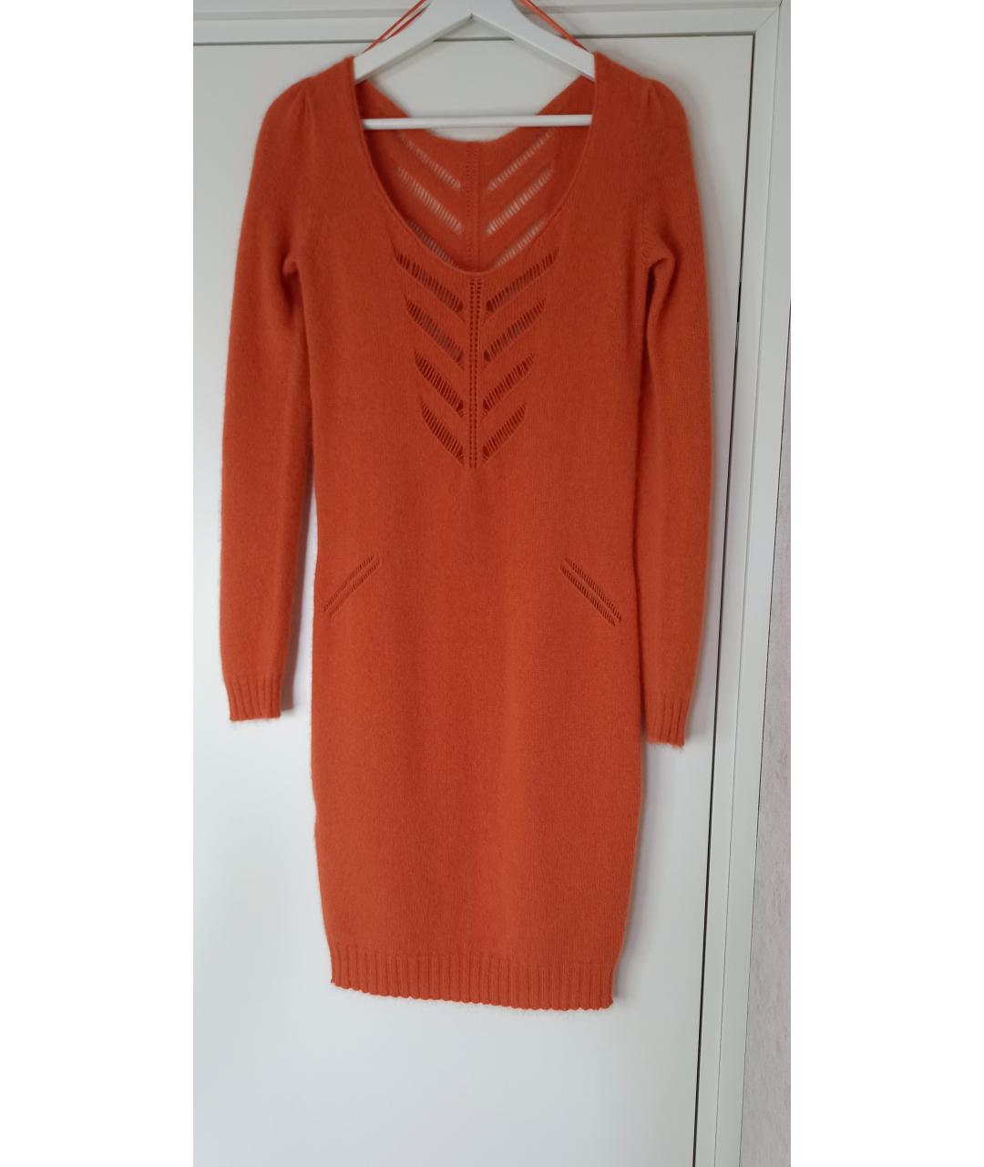 PINKO Оранжевое шерстяное повседневное платье, фото 2