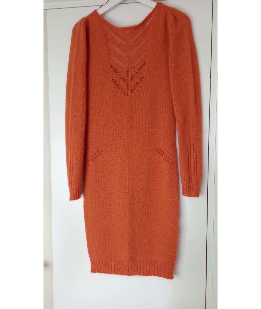 PINKO Оранжевое шерстяное повседневное платье, фото 7