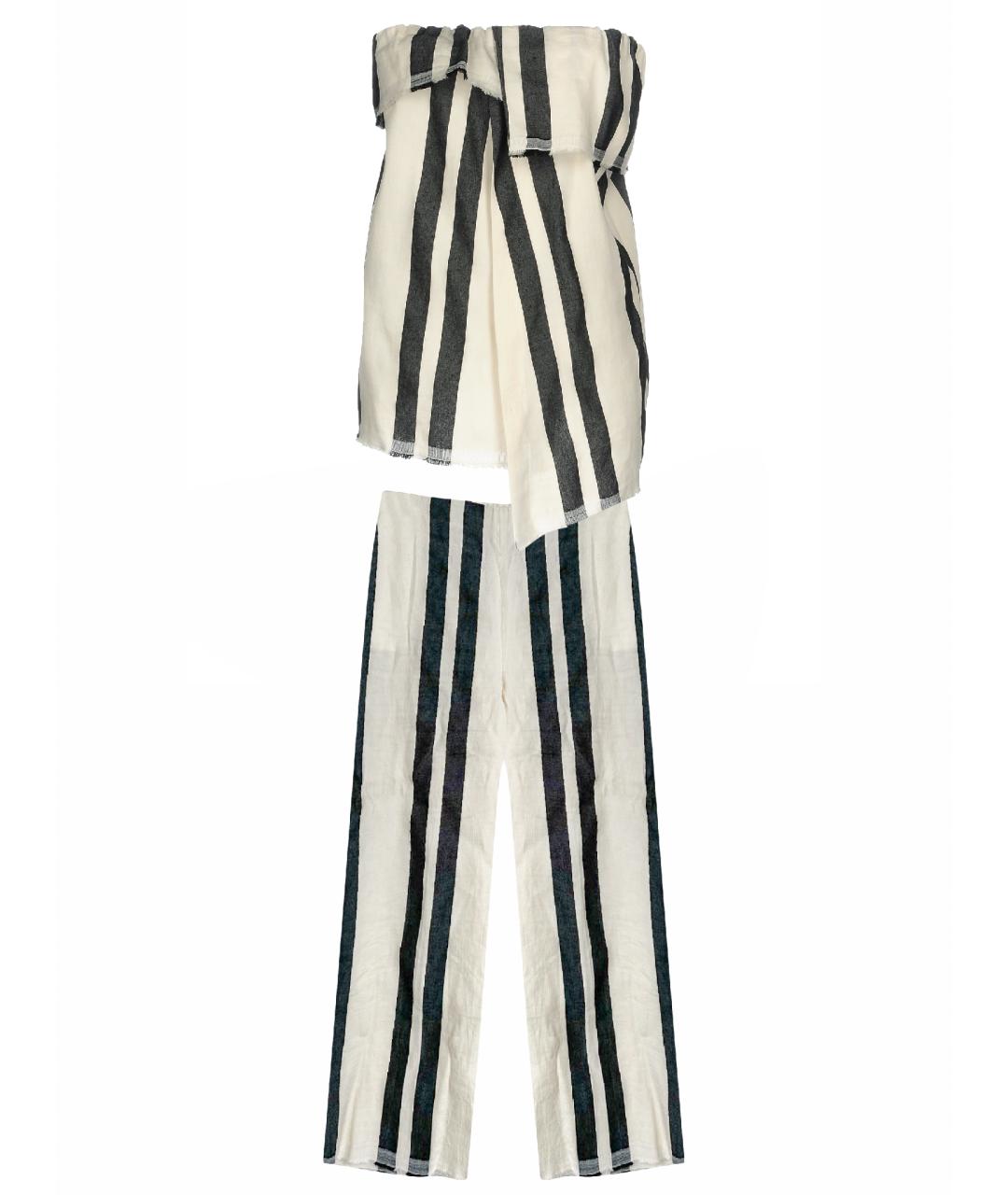 ERIKA CAVALLINI Бежевый льняной костюм с брюками, фото 1