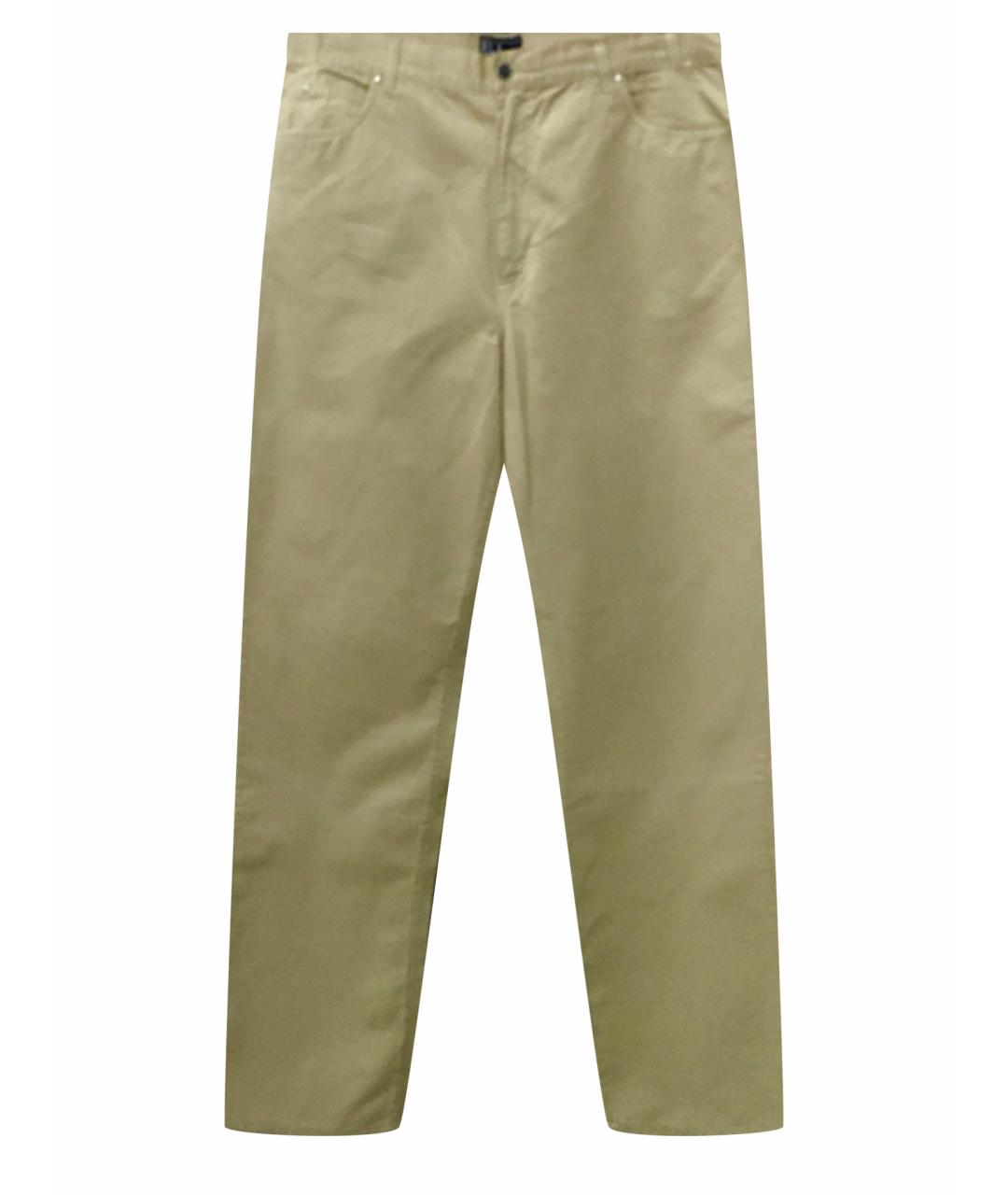 BILANCIONI Бежевые хлопковые прямые джинсы, фото 1