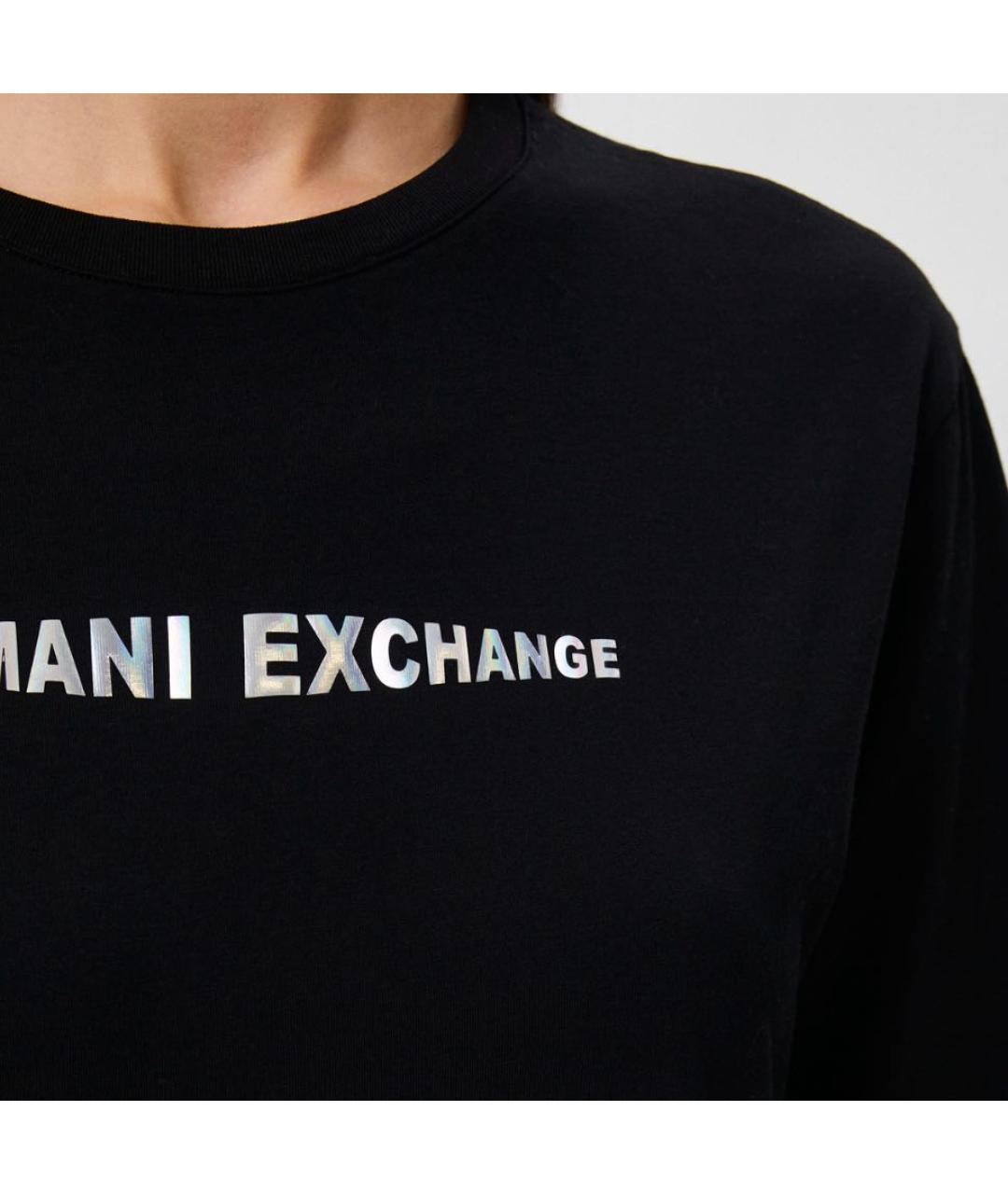 ARMANI EXCHANGE Черное хлопковое платье, фото 4