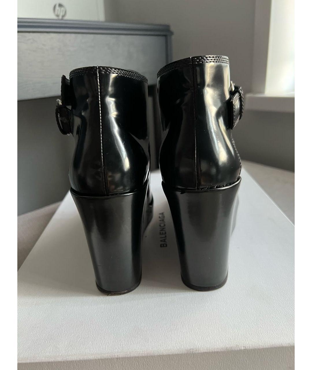 BALENCIAGA Черные кожаные ботинки, фото 4