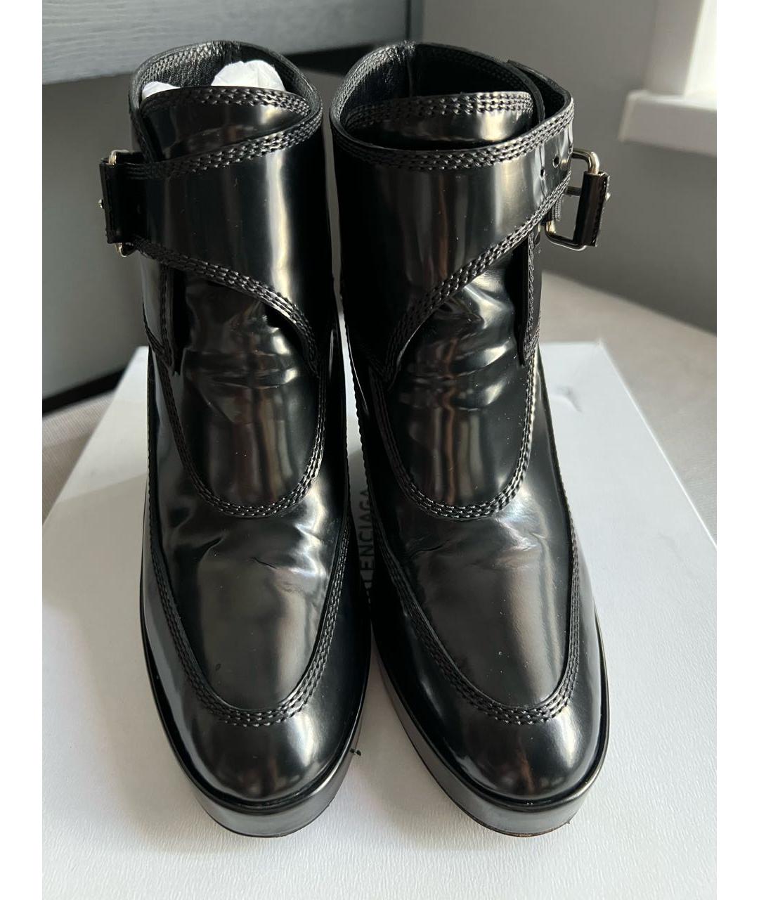 BALENCIAGA Черные кожаные ботинки, фото 2