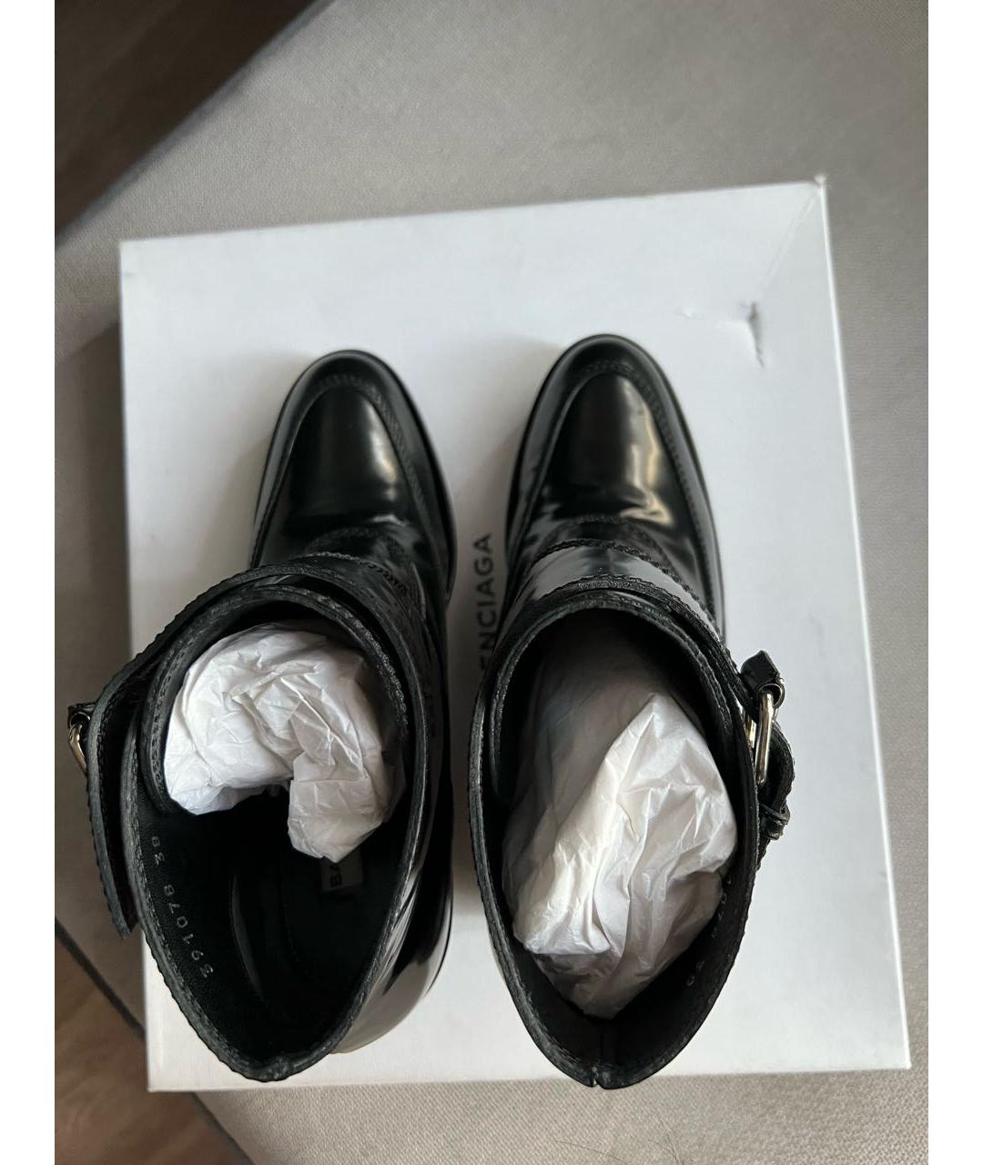 BALENCIAGA Черные кожаные ботинки, фото 3