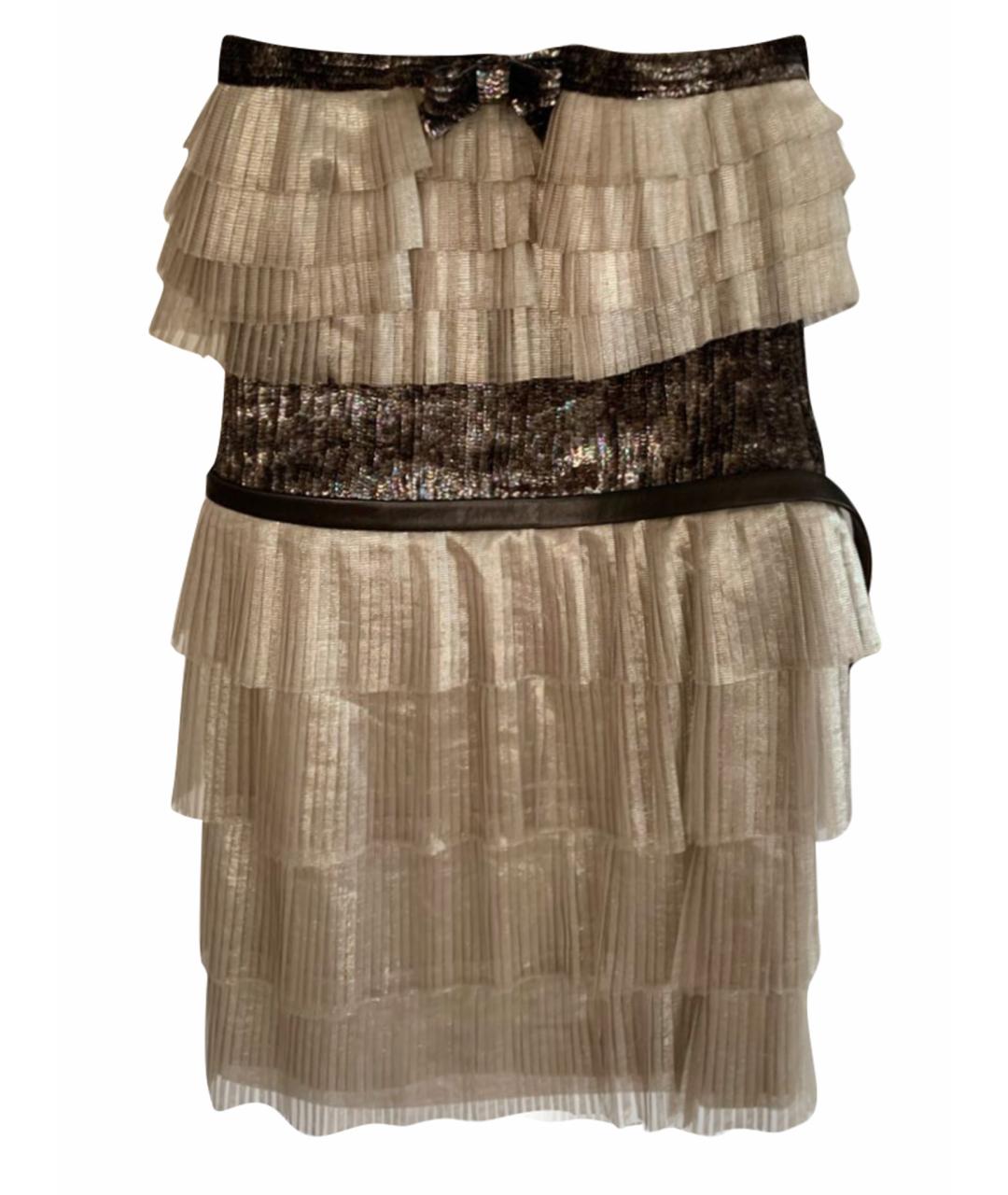 CHANEL PRE-OWNED Золотое шелковое вечернее платье, фото 1