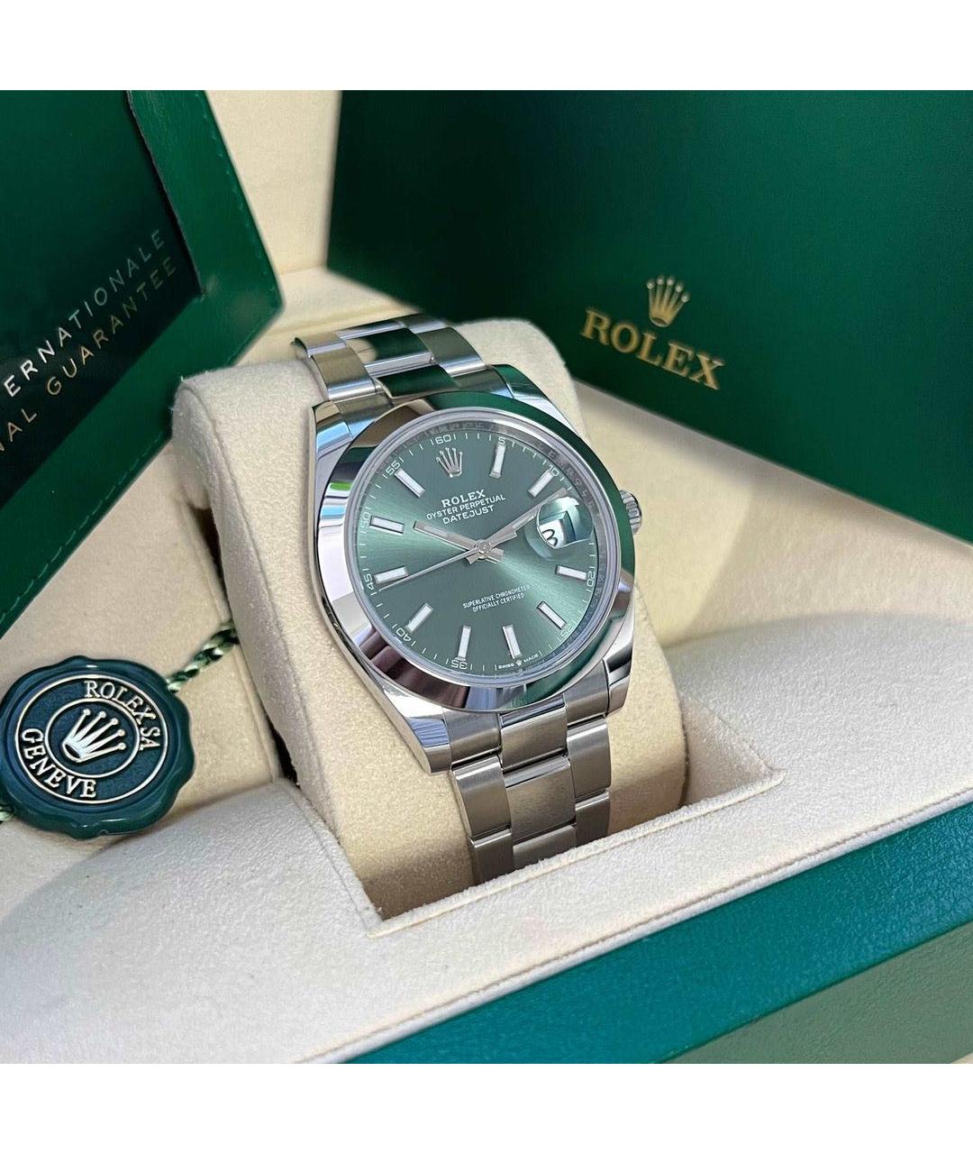 ROLEX Зеленые металлические часы, фото 2