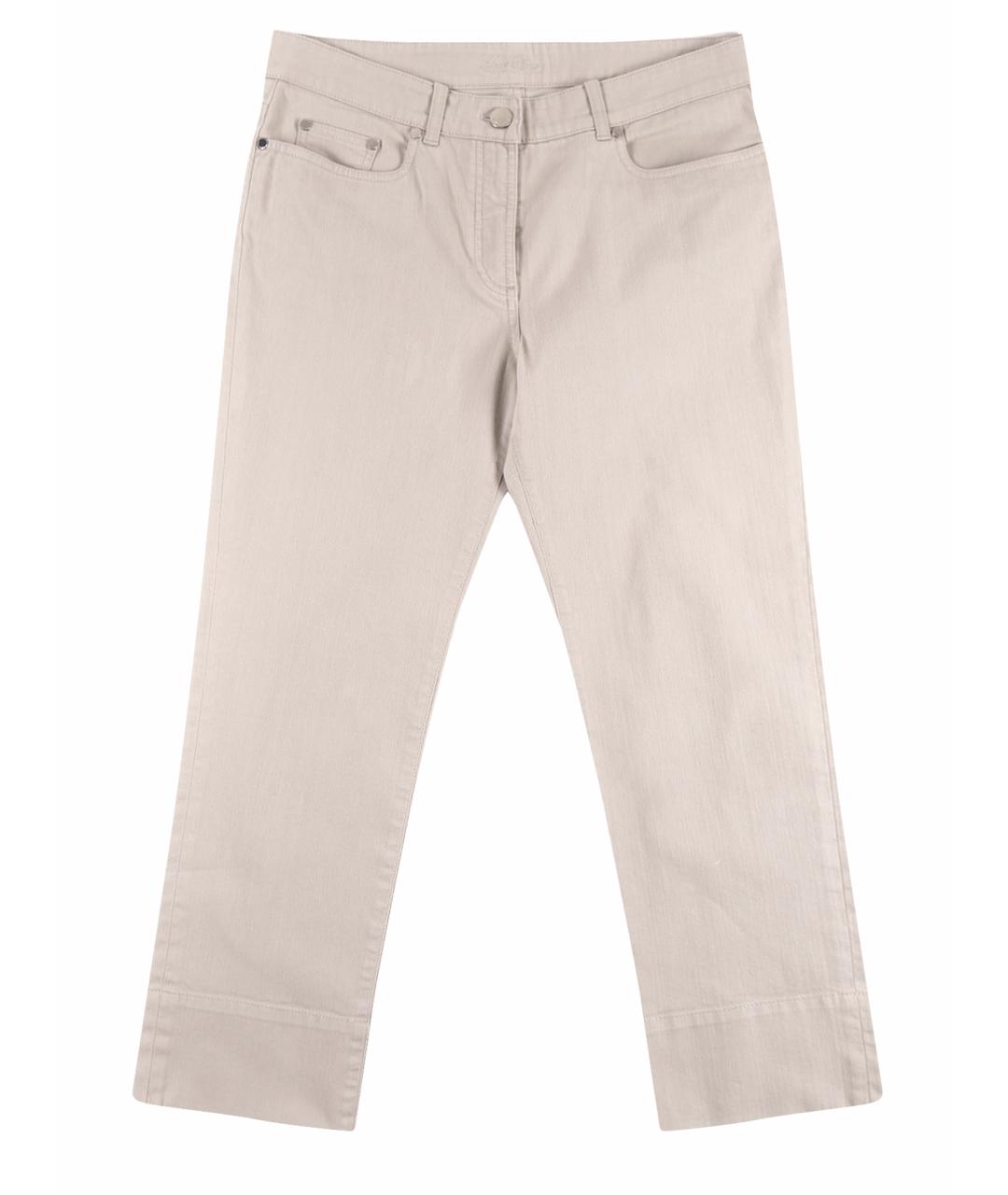 LORO PIANA Серые хлопковые прямые джинсы, фото 1