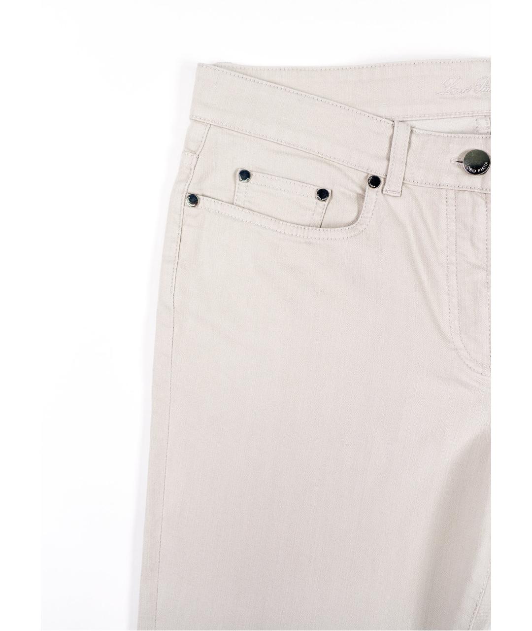 LORO PIANA Серые хлопковые прямые джинсы, фото 5