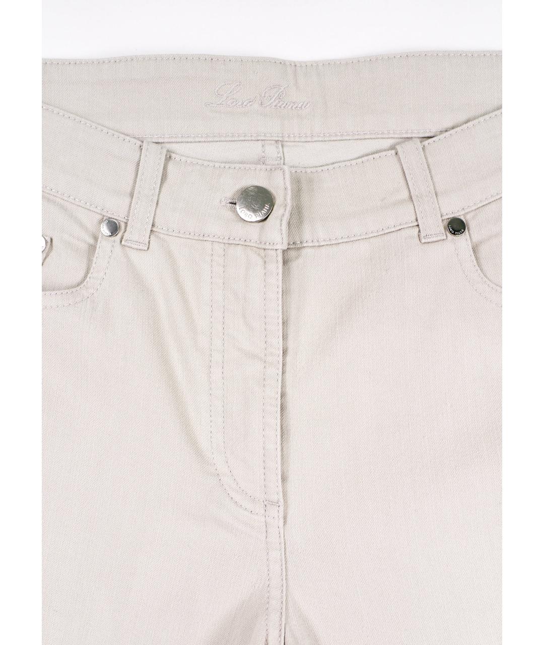 LORO PIANA Серые хлопковые прямые джинсы, фото 4