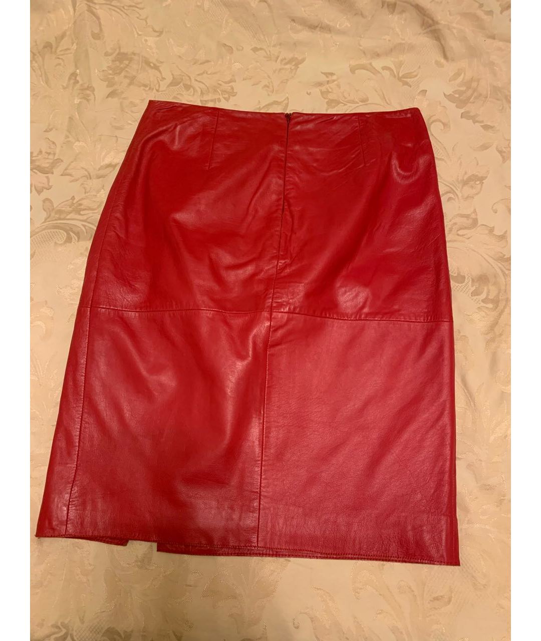 BOUTIQUE MOSCHINO Красная кожаная юбка миди, фото 2