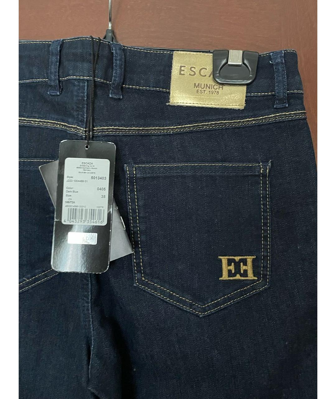 ESCADA Темно-синие хлопковые прямые джинсы, фото 4