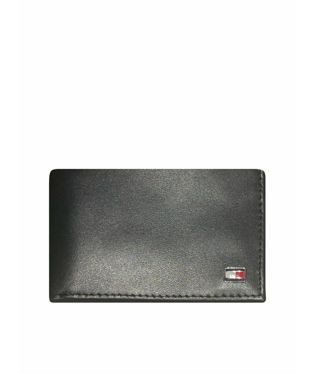 TOMMY HILFIGER Черный кожаный кошелек, фото 1
