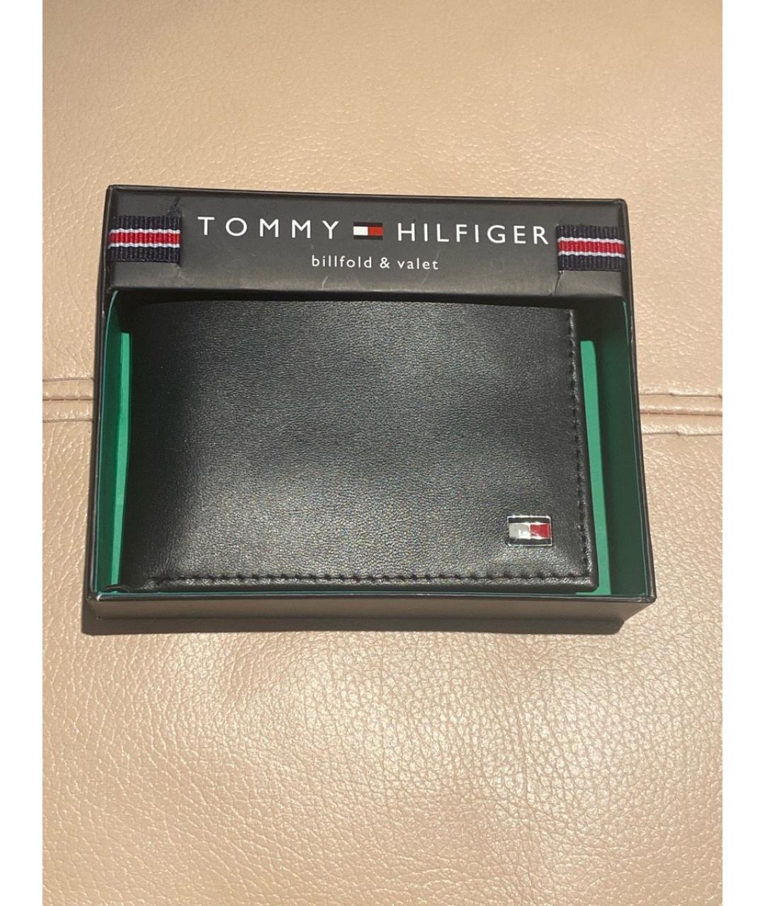 TOMMY HILFIGER Черный кожаный кошелек, фото 2