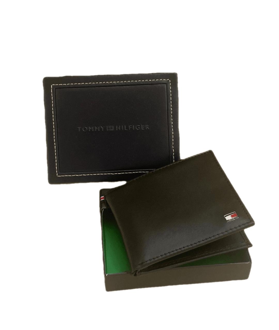 TOMMY HILFIGER Черный кожаный кошелек, фото 5