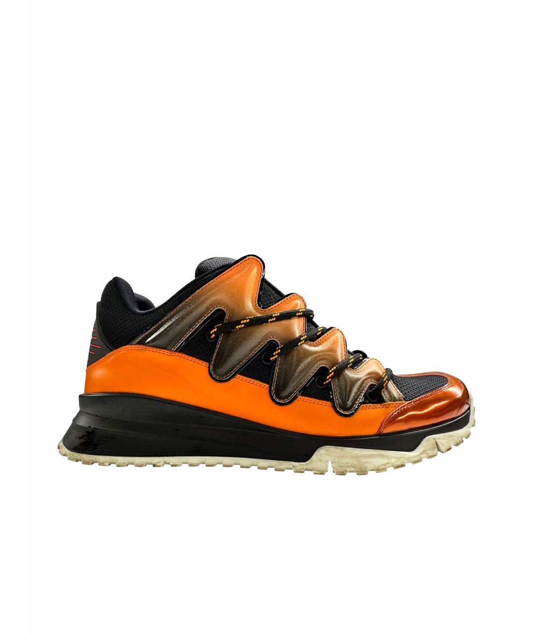 LOUIS VUITTON PRE-OWNED Оранжевое текстильные высокие кроссовки / кеды, фото 1