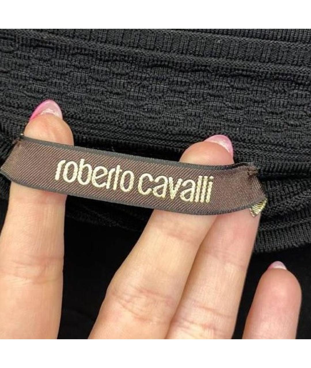 ROBERTO CAVALLI Черная вискозная юбка мини, фото 6