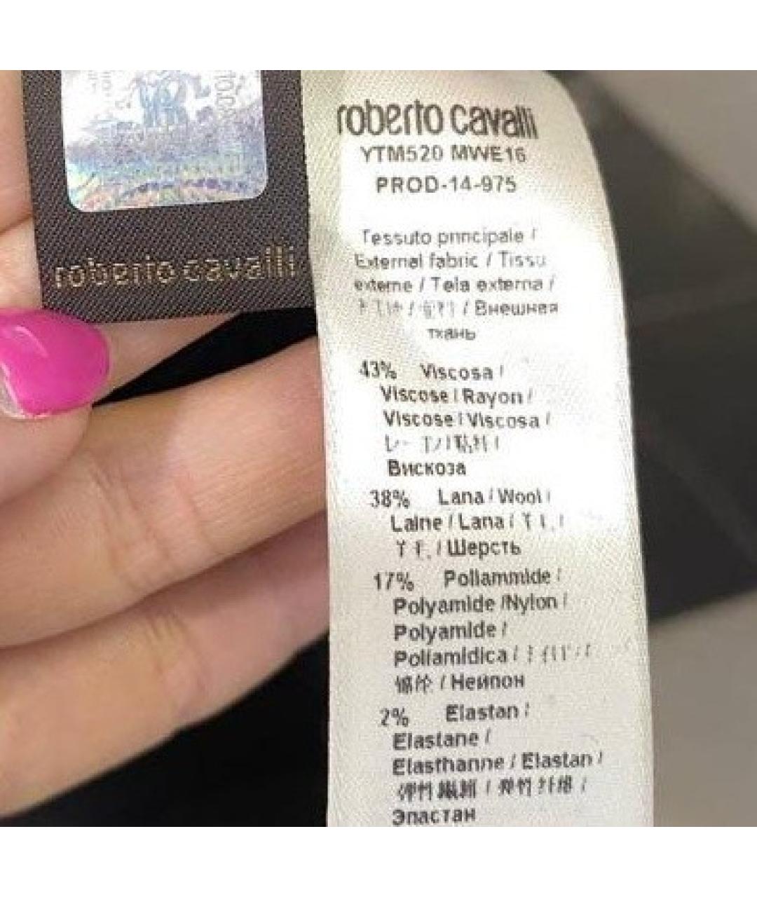 ROBERTO CAVALLI Черная вискозная юбка мини, фото 3