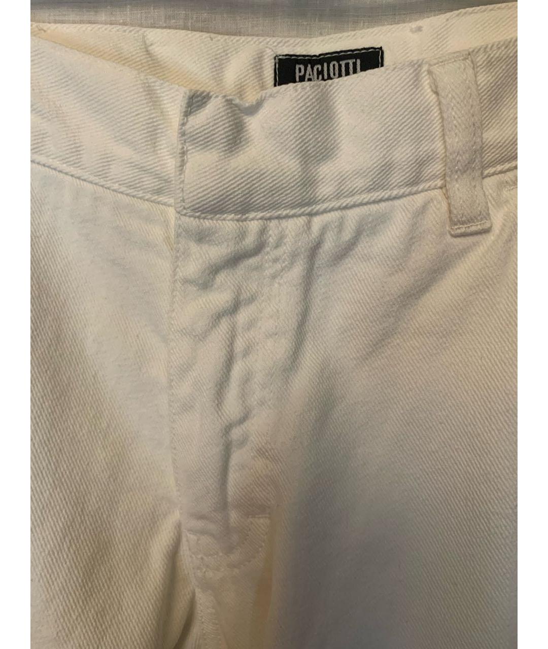 CESARE PACIOTTI Белые хлопковые прямые джинсы, фото 4