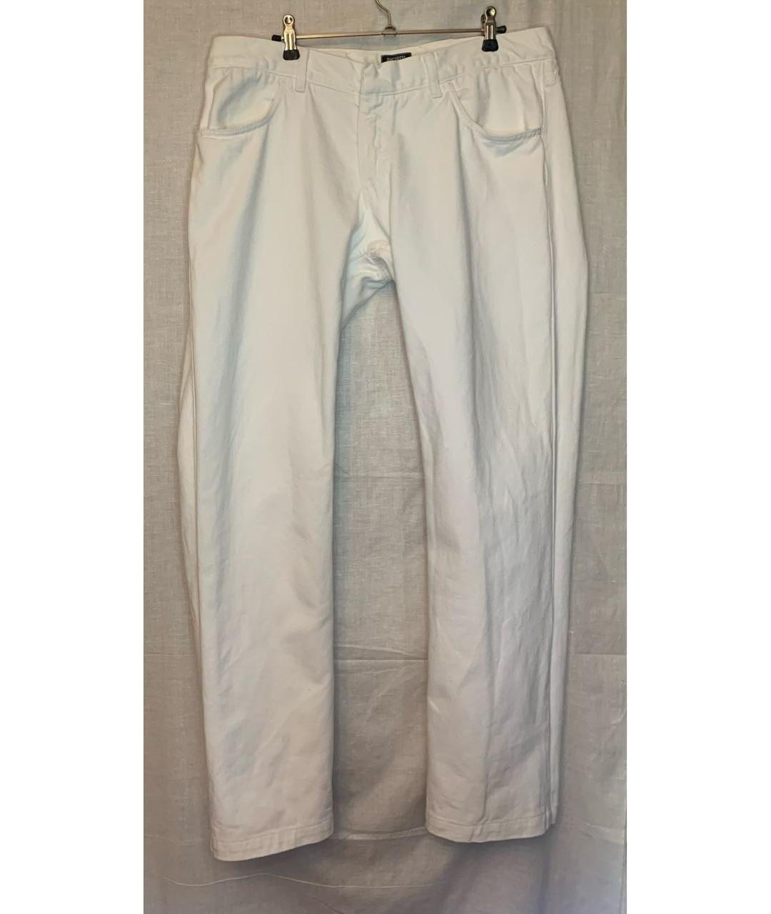 CESARE PACIOTTI Белые хлопковые прямые джинсы, фото 6