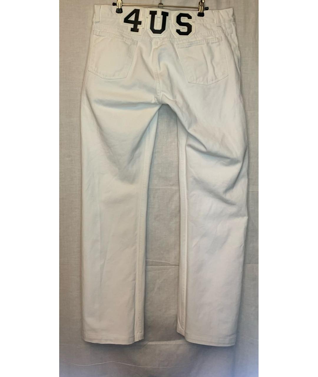 CESARE PACIOTTI Белые хлопковые прямые джинсы, фото 2