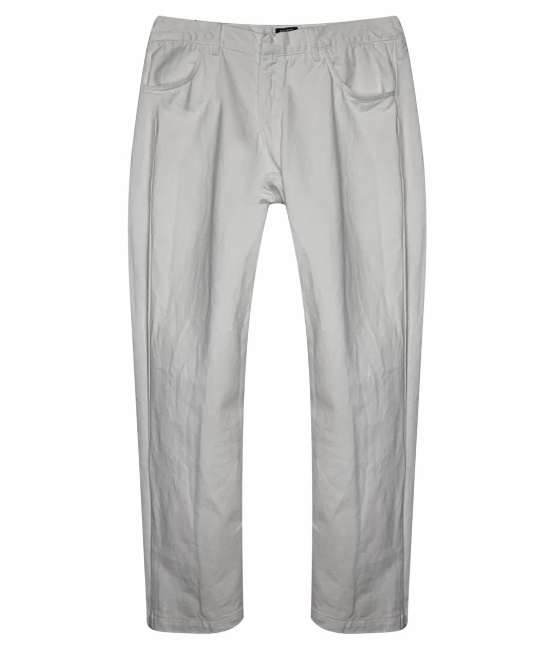 CESARE PACIOTTI Белые хлопковые прямые джинсы, фото 1