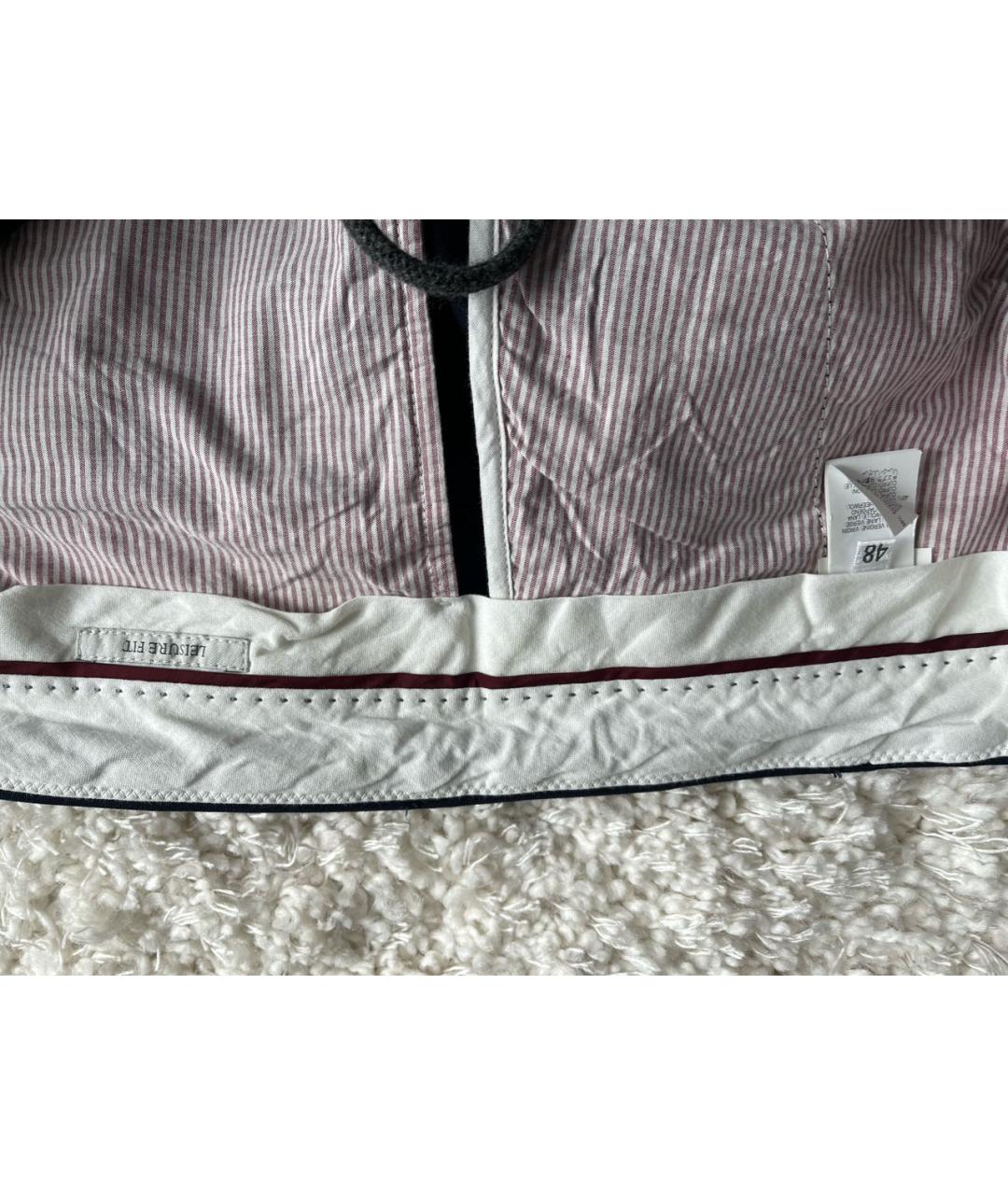 BRUNELLO CUCINELLI Темно-синие хлопковые брюки чинос, фото 5