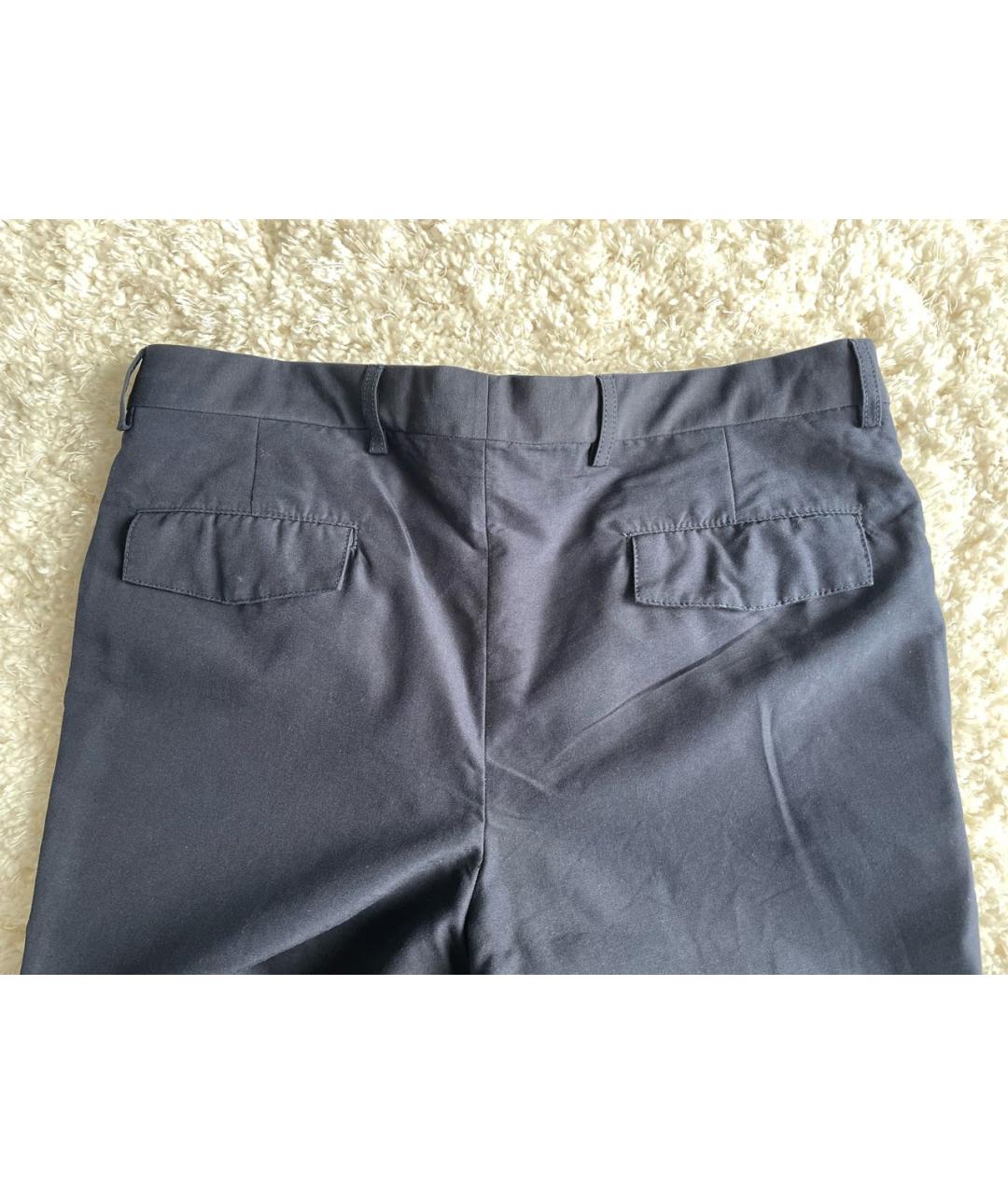 BRUNELLO CUCINELLI Темно-синие хлопковые брюки чинос, фото 4