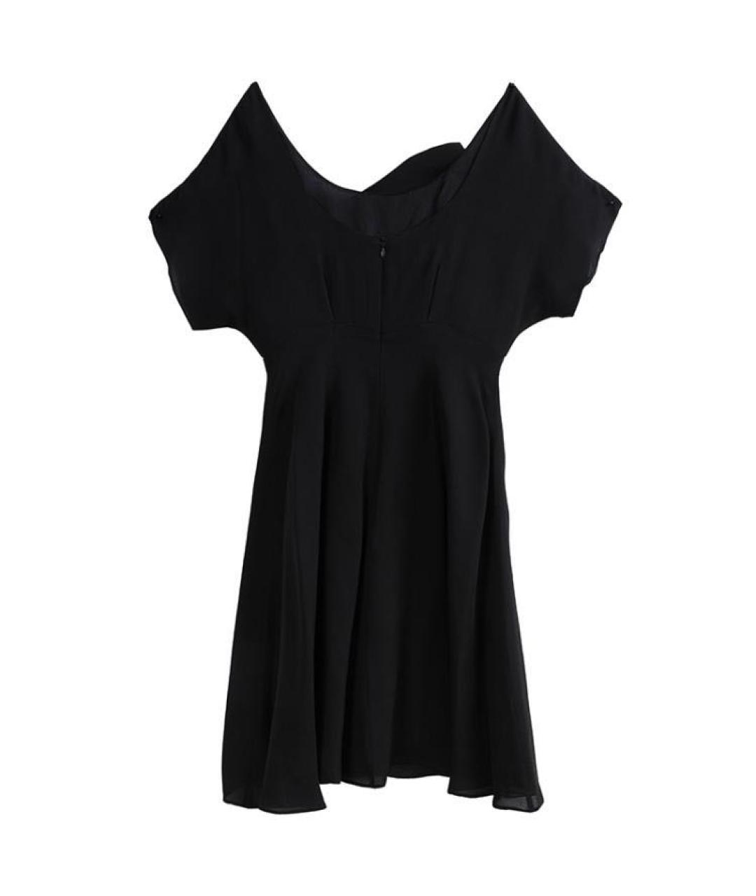 EMPORIO ARMANI Черное шелковое коктейльное платье, фото 2