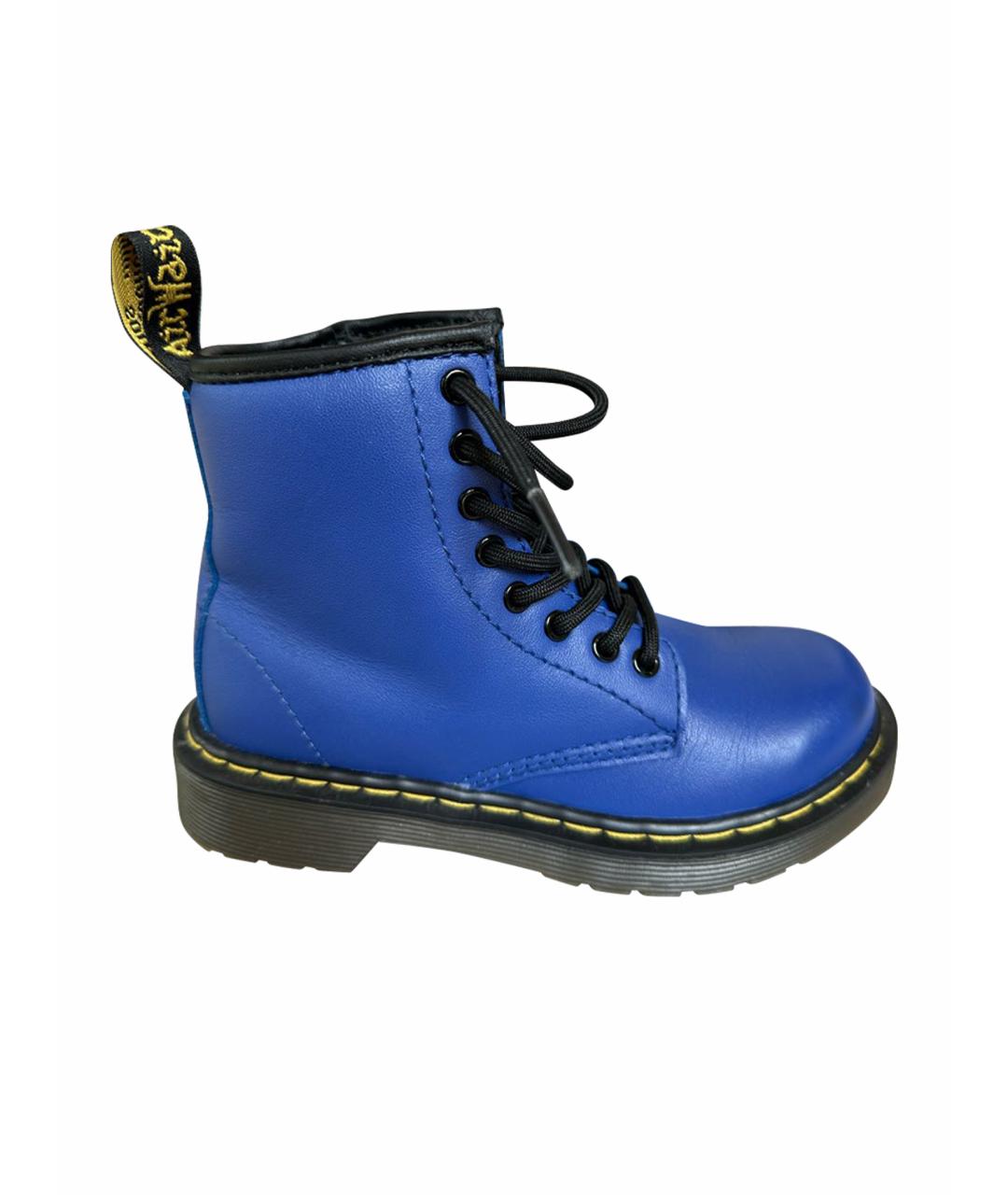 DR. MARTENS Синие кожаные ботинки, фото 1