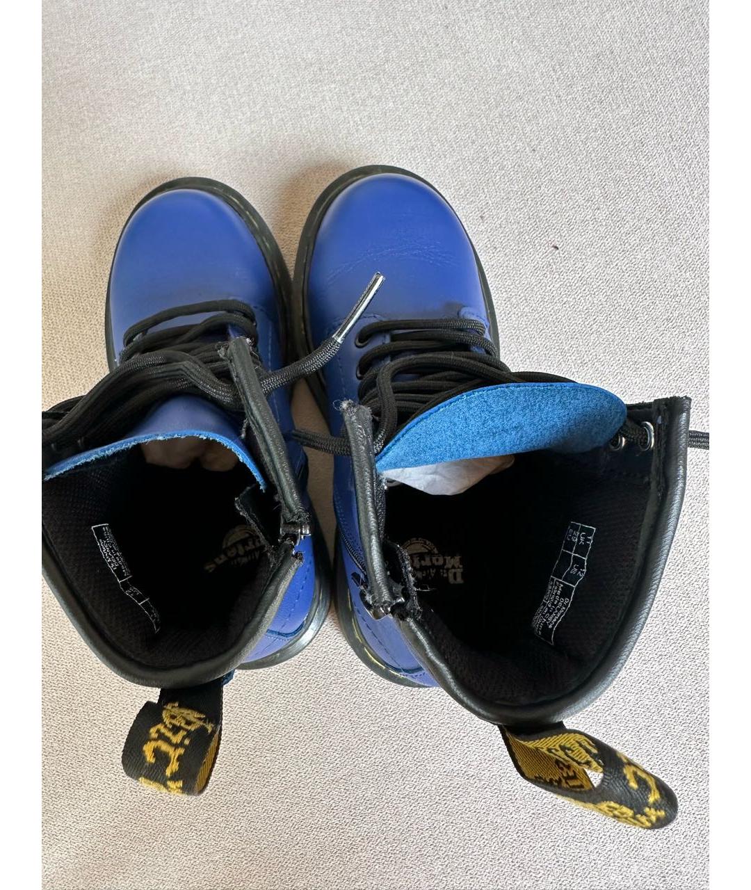 DR. MARTENS Синие кожаные ботинки, фото 3