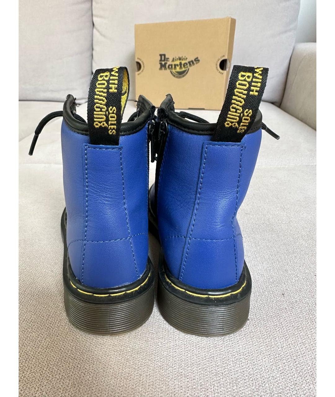 DR. MARTENS Синие кожаные ботинки, фото 4