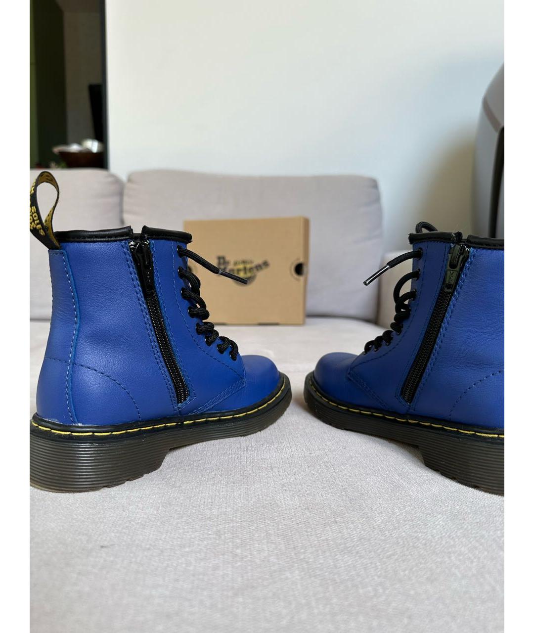 DR. MARTENS Синие кожаные ботинки, фото 6