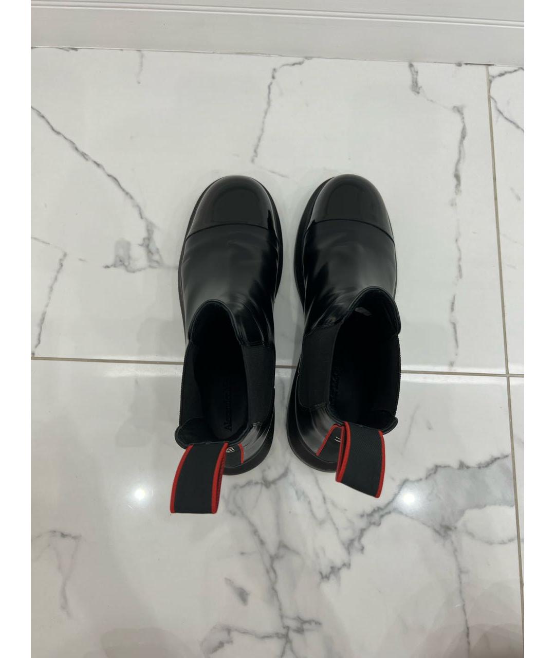 ALEXANDER MCQUEEN Черные кожаные высокие ботинки, фото 3