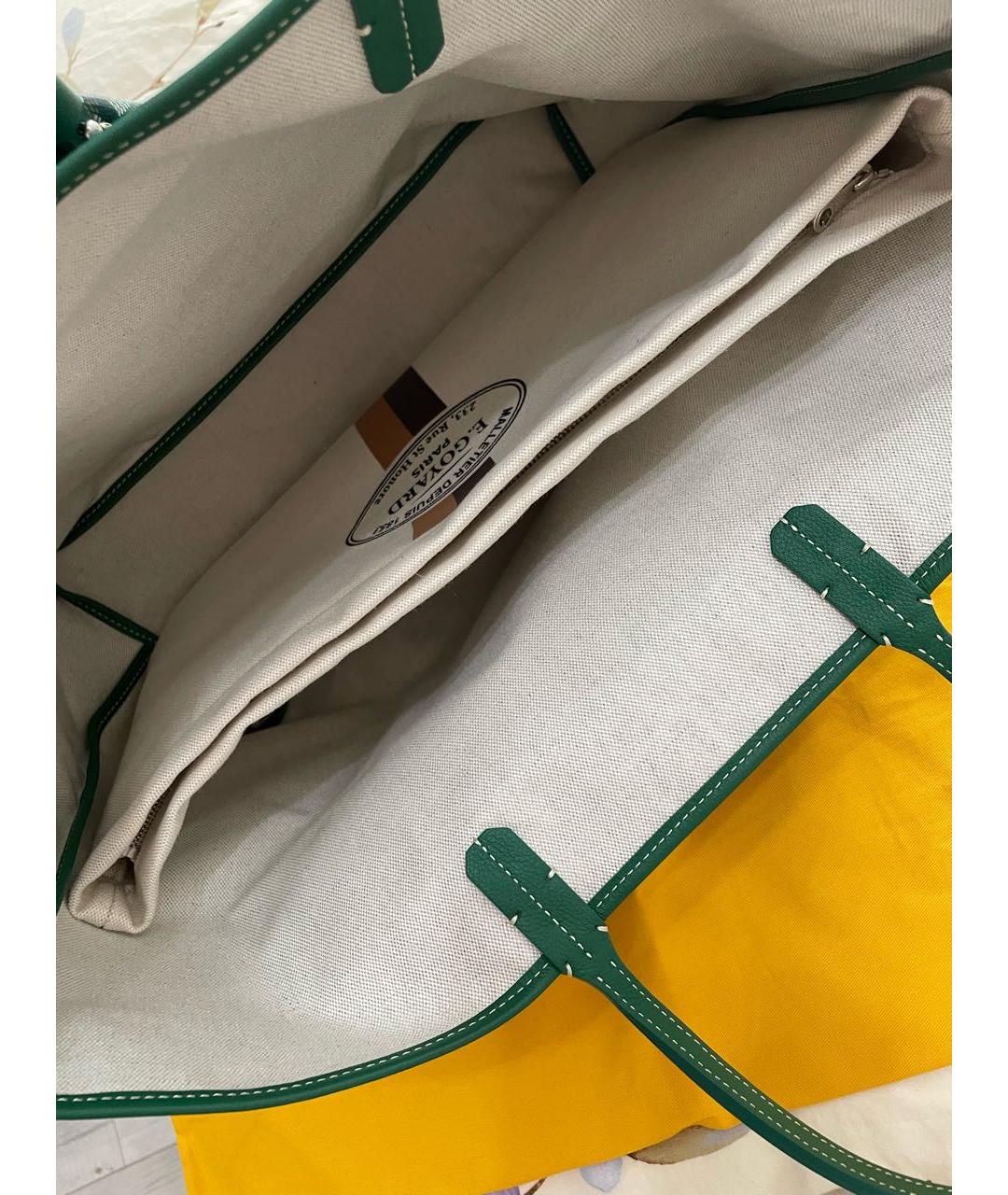 GOYARD Зеленая сумка тоут, фото 6