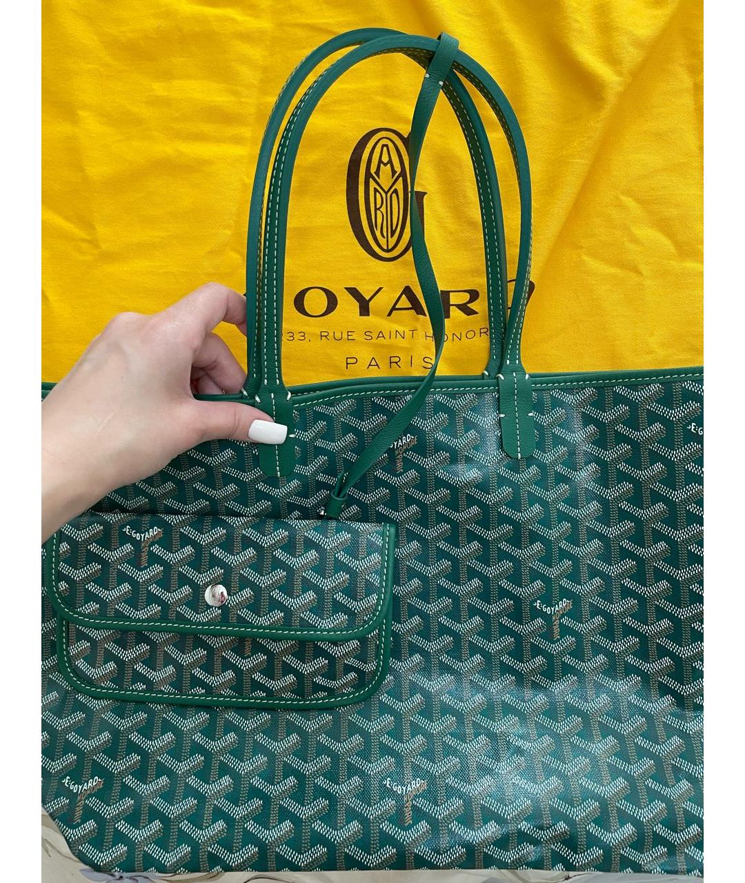 GOYARD Зеленая сумка тоут, фото 4