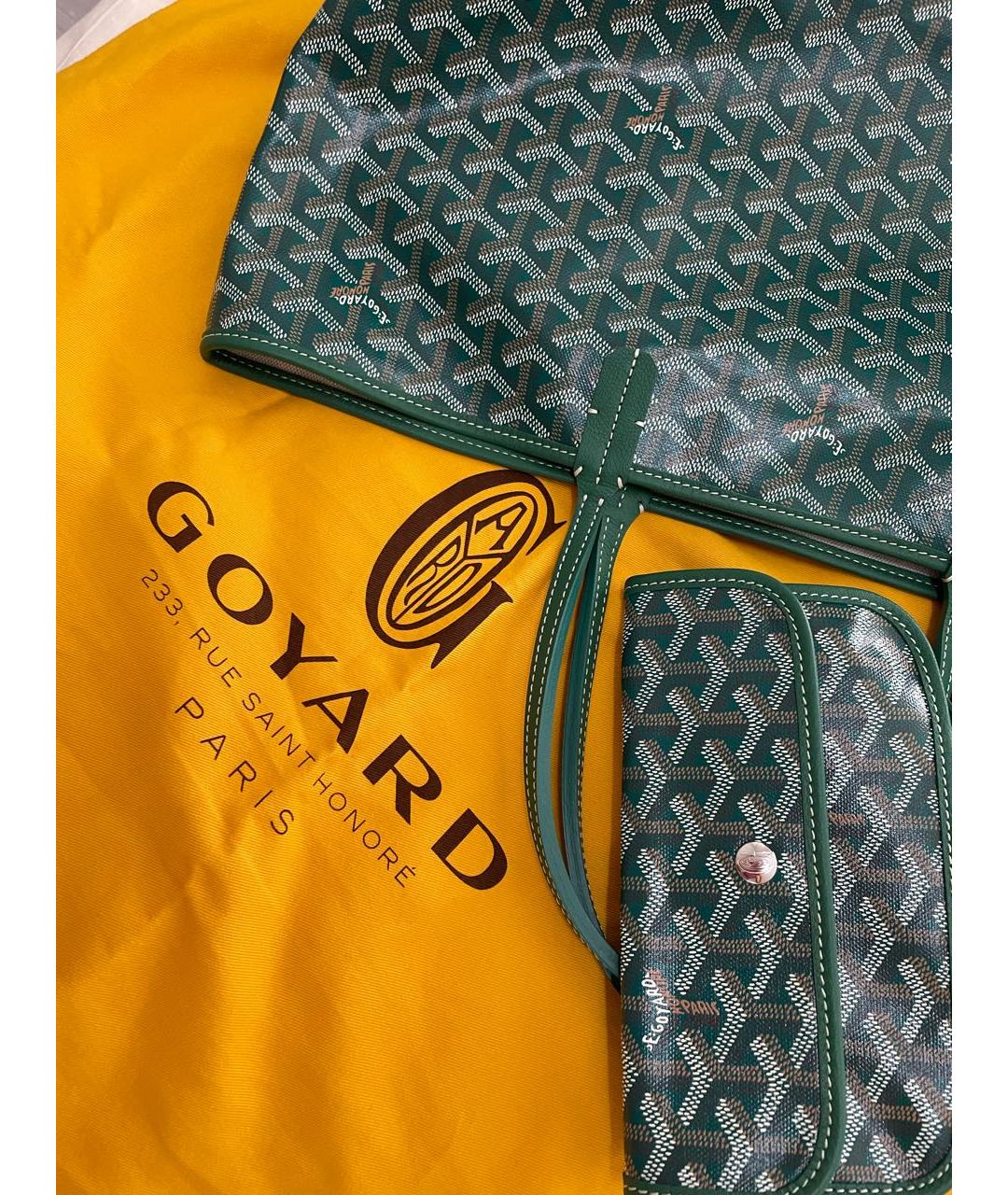 GOYARD Зеленая сумка тоут, фото 7