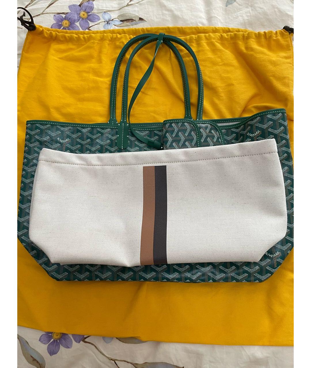 GOYARD Зеленая сумка тоут, фото 3