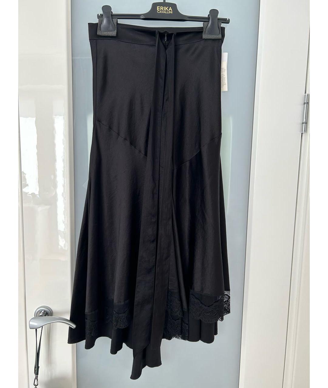 ERIKA CAVALLINI Черная ацетатная юбка миди, фото 2