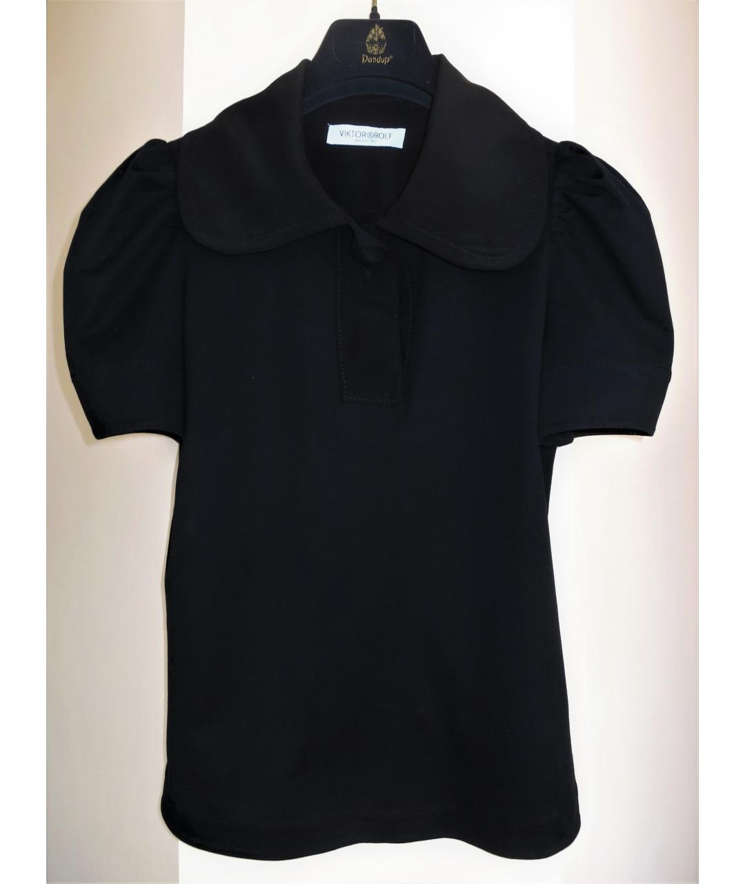 VIKTOR & ROLF Черная хлопко-эластановая блузы, фото 9