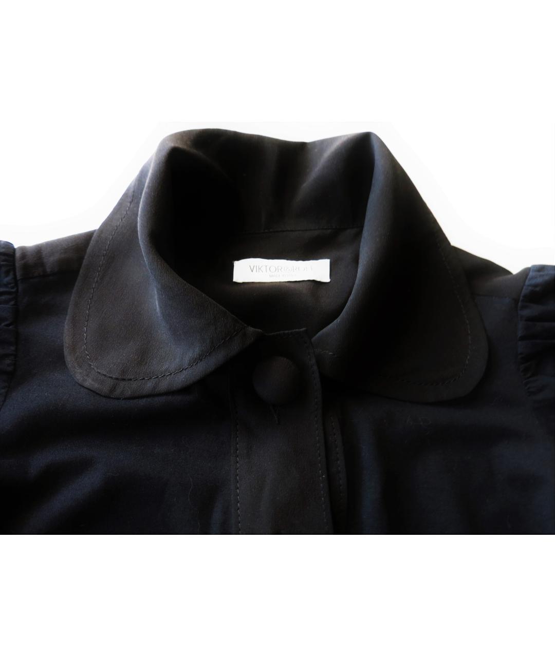 VIKTOR & ROLF Черная хлопко-эластановая блузы, фото 5