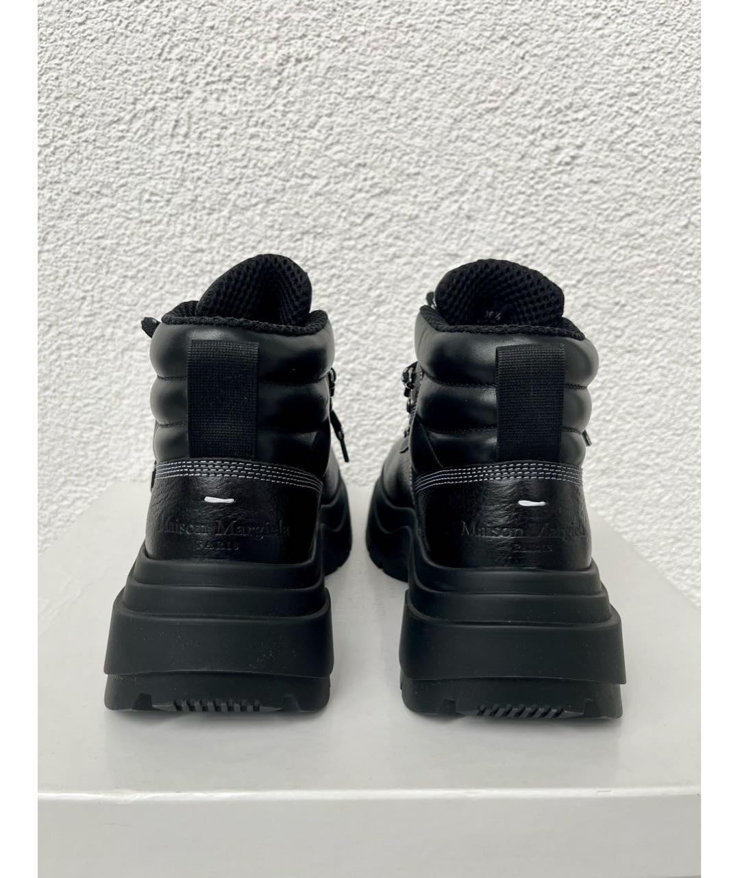 MAISON MARGIELA Черные кожаные ботинки, фото 3