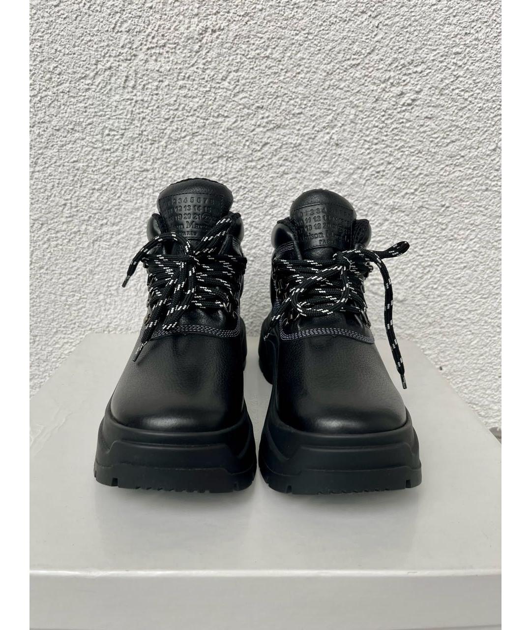 MAISON MARGIELA Черные кожаные ботинки, фото 4