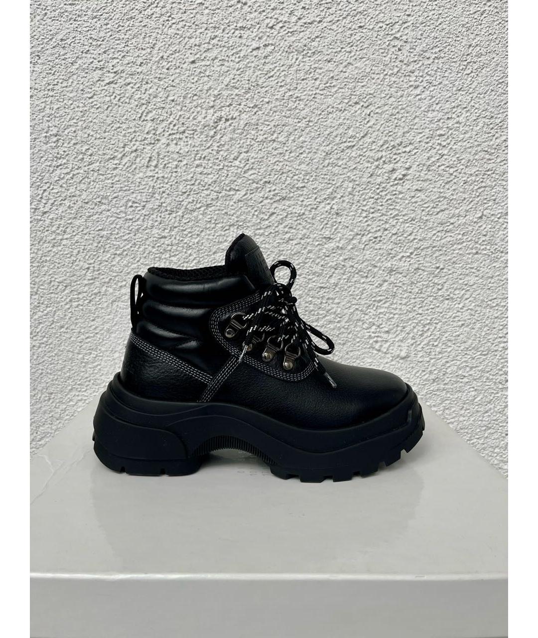 MAISON MARGIELA Черные кожаные ботинки, фото 9