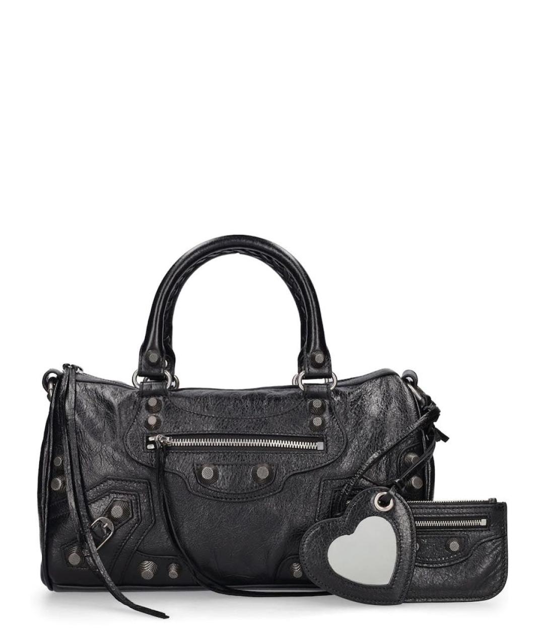 BALENCIAGA Черная кожаная сумка тоут, фото 1