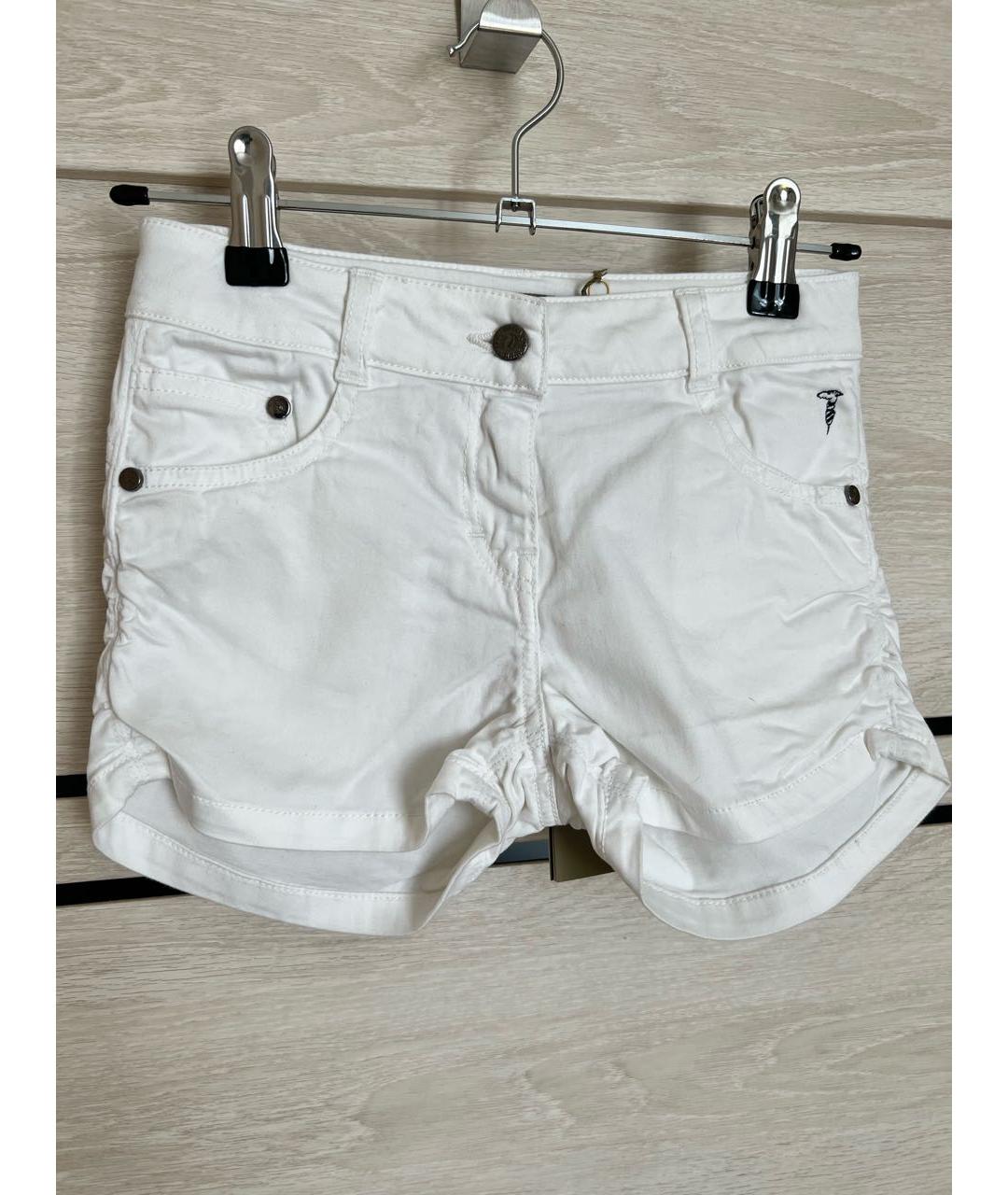 TRUSSARDI Белые хлопковые брюки и шорты, фото 5