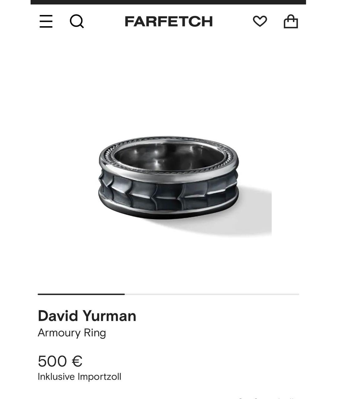 David Yurman Серебряное кольцо, фото 7