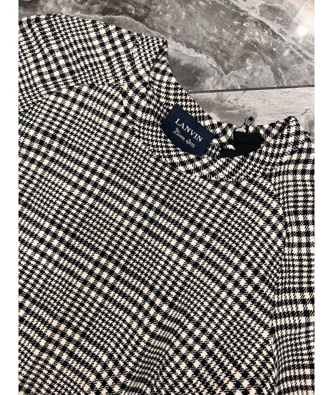 LANVIN Черное шерстяное повседневное платье, фото 3